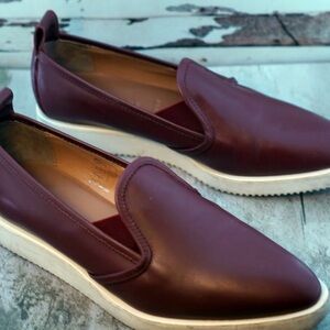 Madewell Italian Leather Burgundy Womenswear Slip-On Shoes